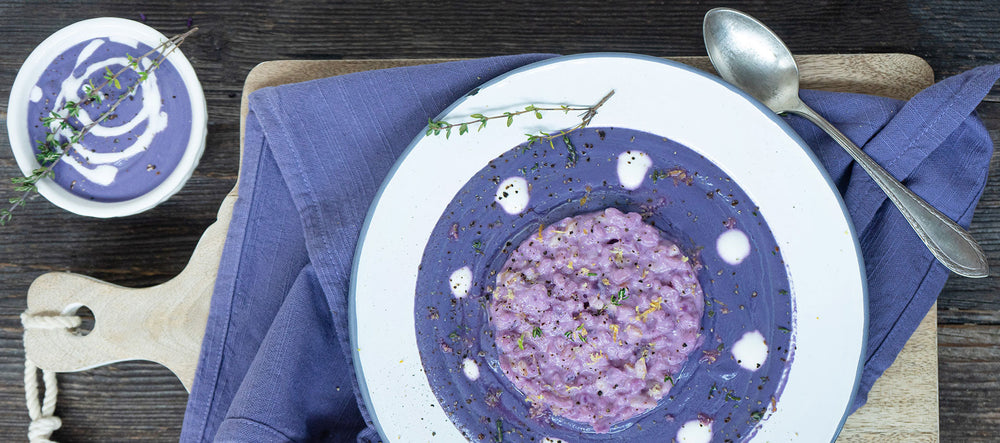 Vellutata di cavolo viola con orzo