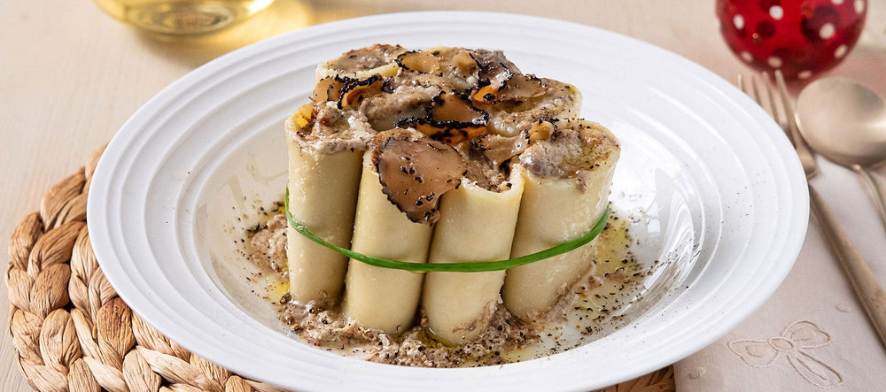 Paccheri ripieni con funghi e tartufo