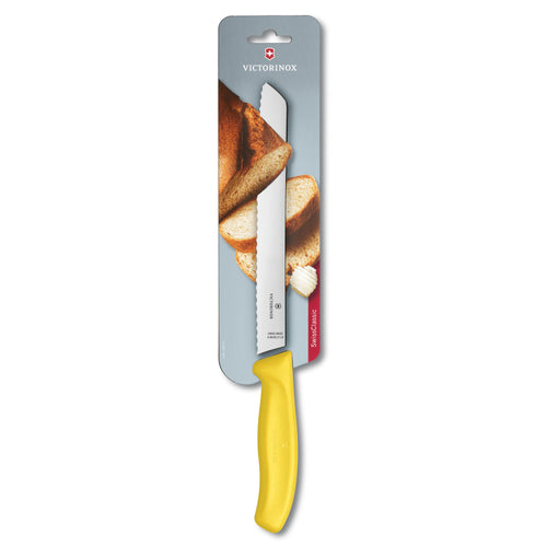 Coltello pane ondulato manico giallo blister - Swiss Classic _ victorinox coltelleria V-6.86 36.21L8B Kunzi Shop