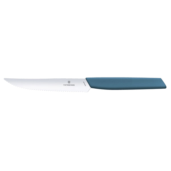 Coltello bistecca e pizza manico Cornflower Blue - Swiss Modern victorinox coltelleria V-6.90 06.12W2 Kunzi Shop