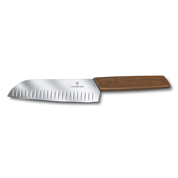 Coltello Santoku alveolato Wood - Swiss Modern