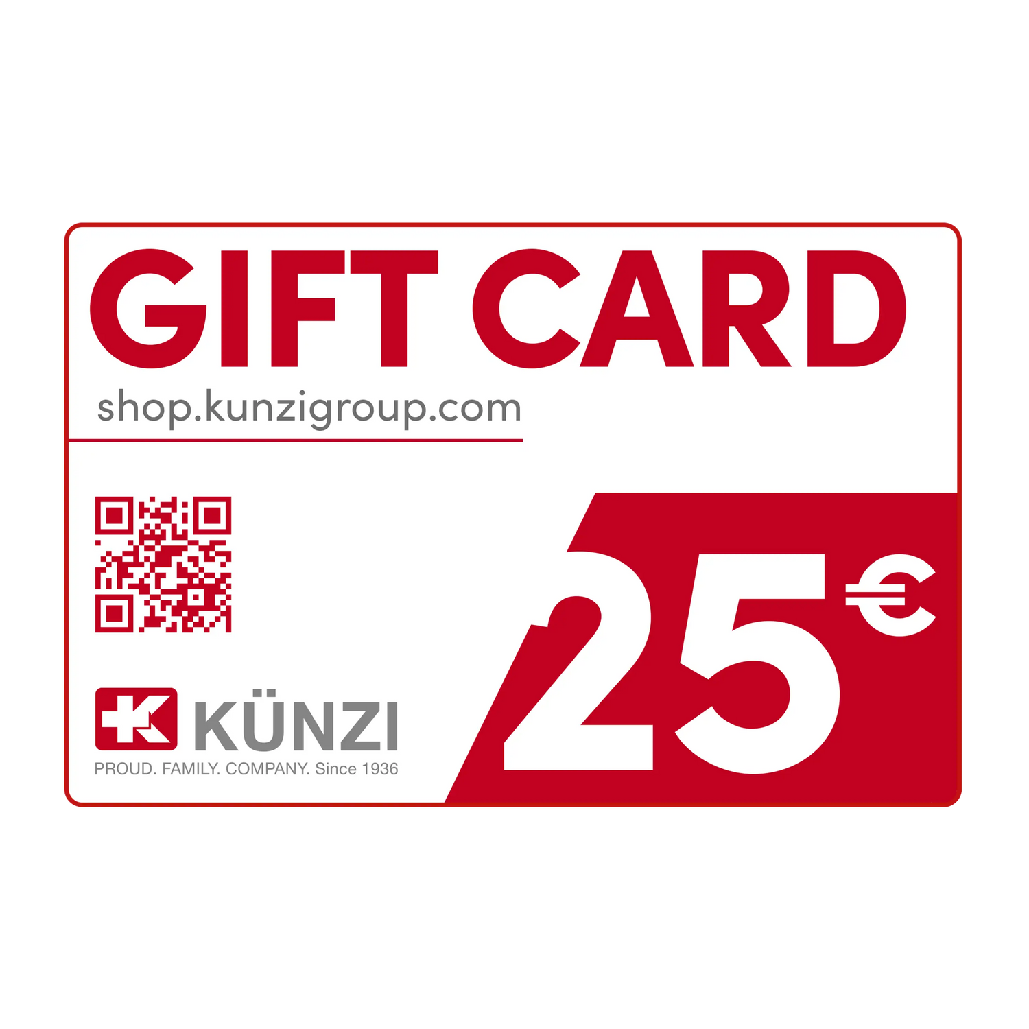 Gift Card 25€ Künzi S.p.A. K- GIFTCARD 25 Kunzi Shop