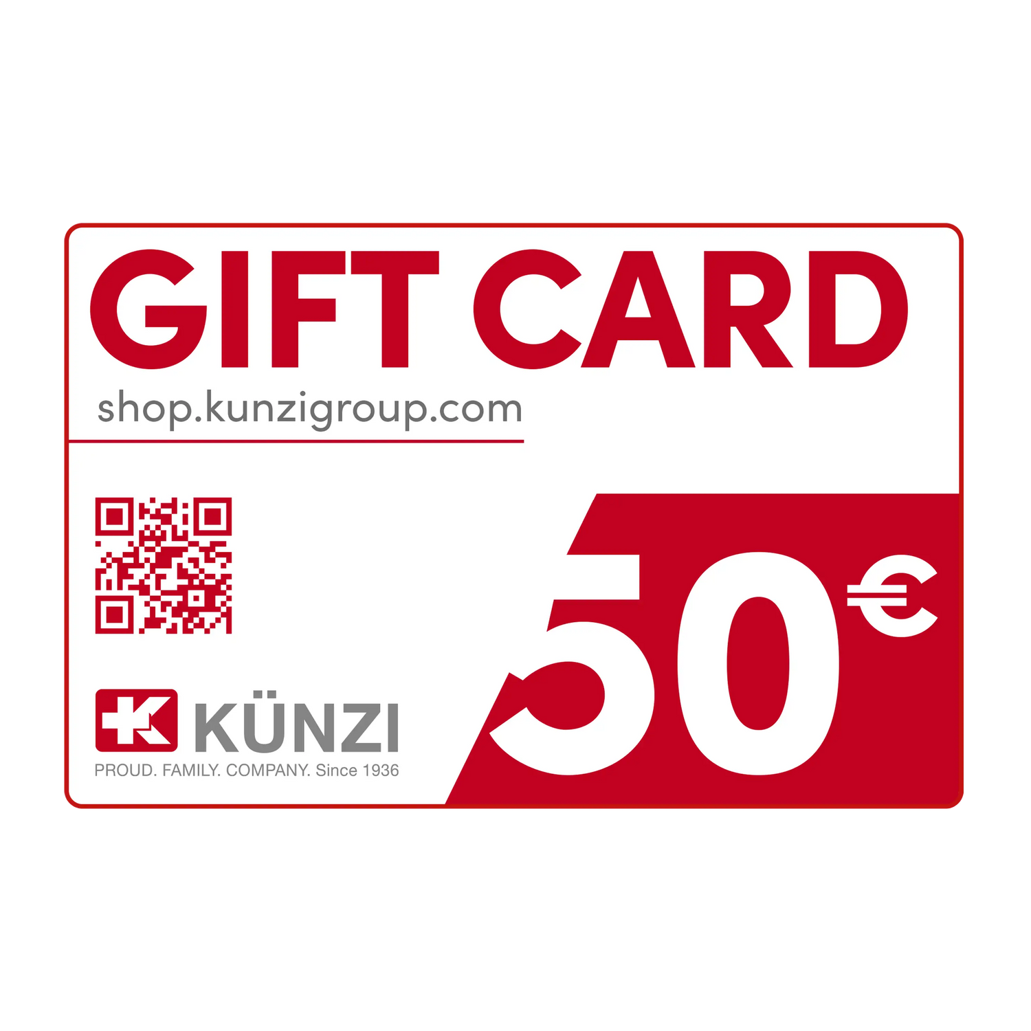 Gift Card 50€ Künzi S.p.A. K- GIFTCARD 50 Kunzi Shop