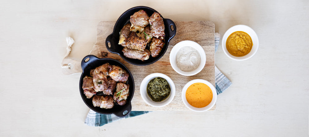 Bombette pugliesi con salse