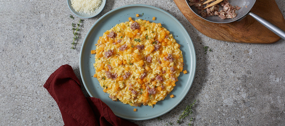 Risotto con zucca e luganega
