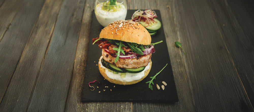 Tuna Burger con tzatziki