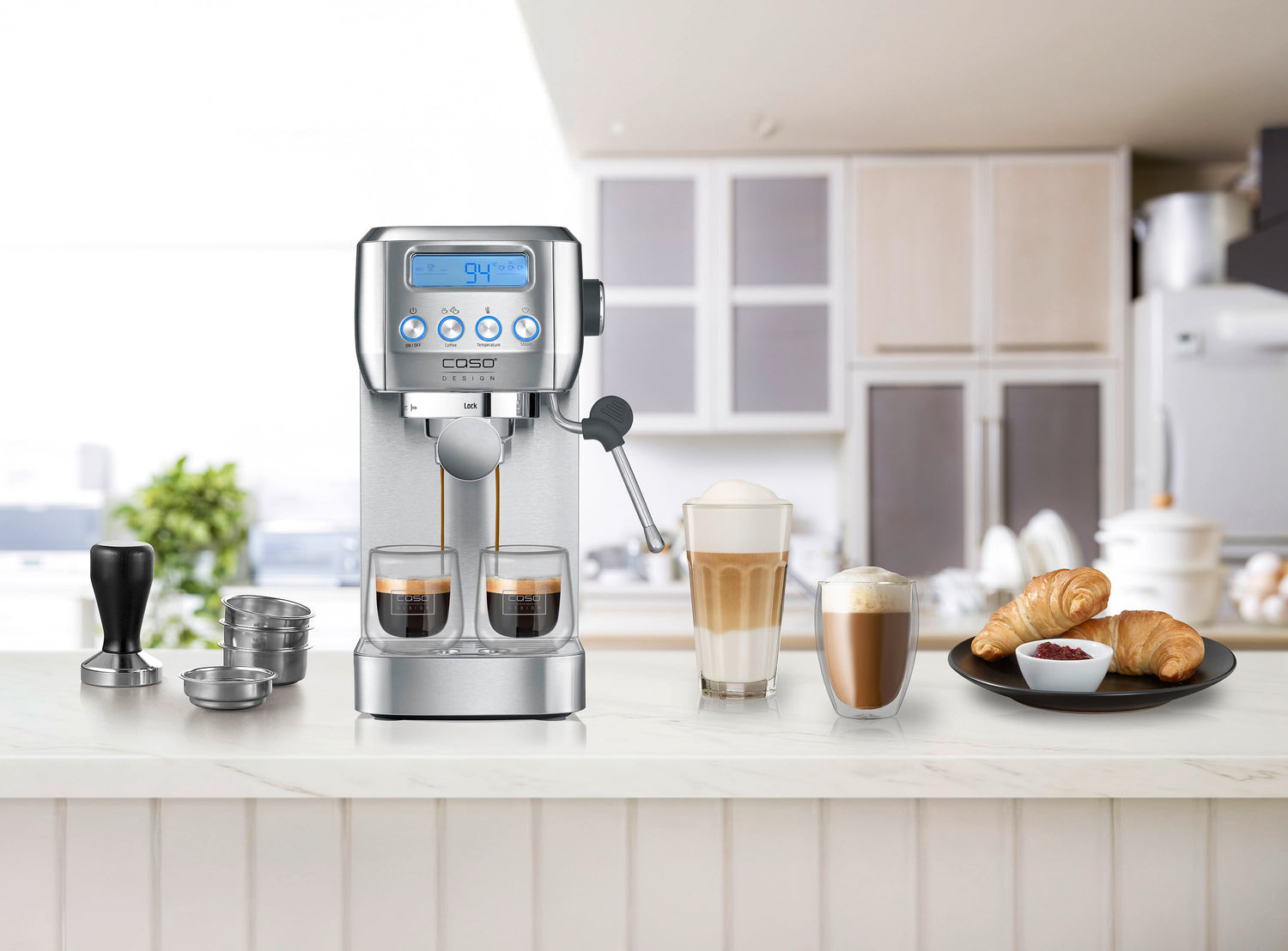 Macchina da caffè Espresso Gourmet Crema Silver caso design CSO 01824 Kunzi Shop 13