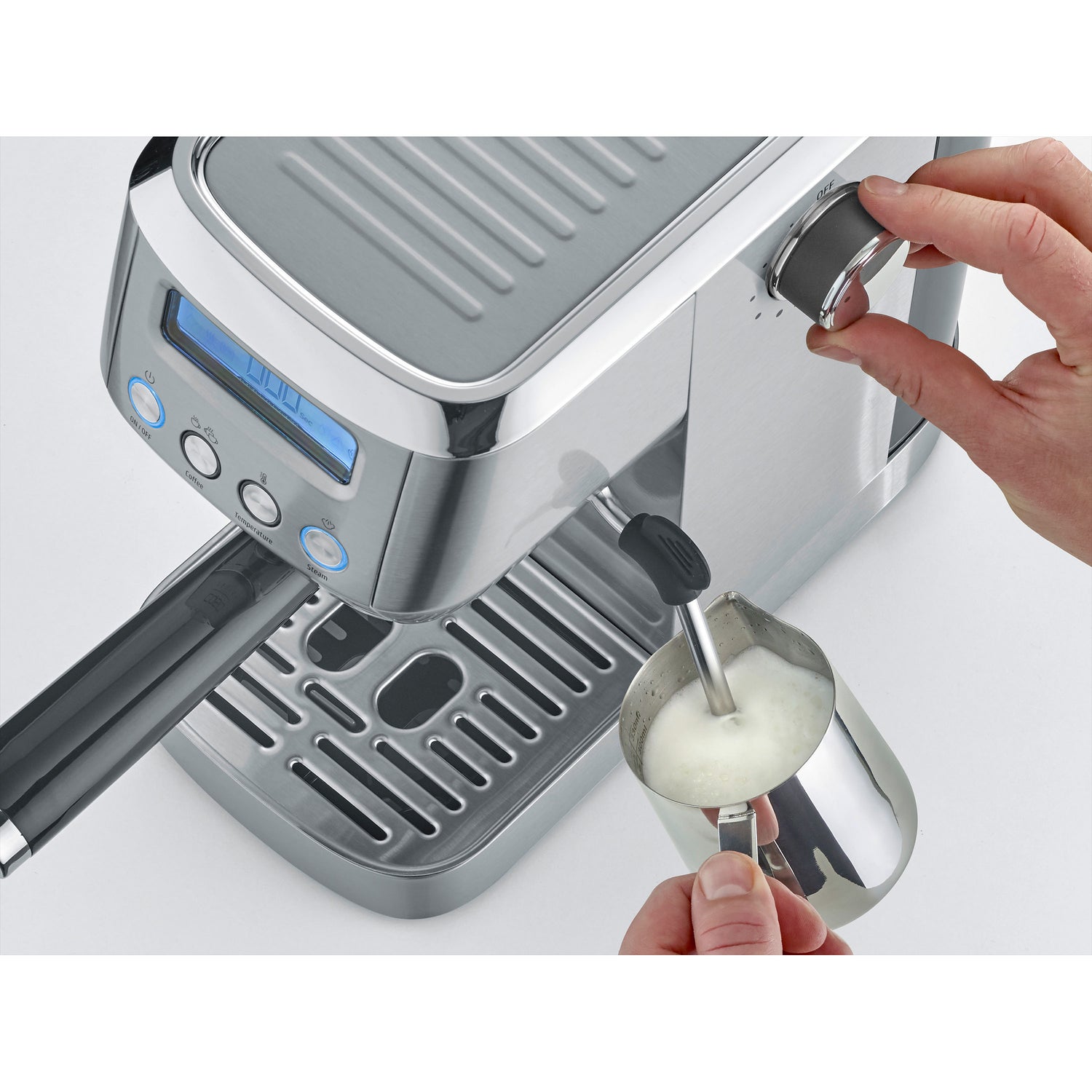 Macchina da caffè Espresso Gourmet Crema Silver caso design CSO 01824 Kunzi Shop 9
