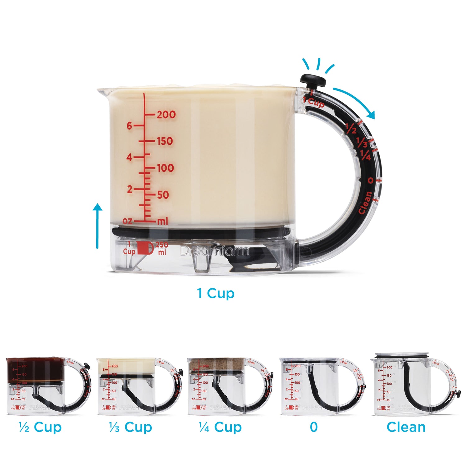 Upcup - Misurino regolabile - 1 cup o 240 ml dreamfarm DMF DFUP2478 Kunzi Shop 6