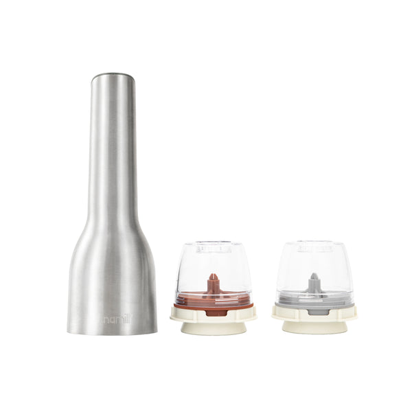 Finamill ricaricabile acciaio inox c/ un FinaPod Pro Plus e un FinaPod peppercorn finamill FNM GP813437-111BGY Kunzi Shop