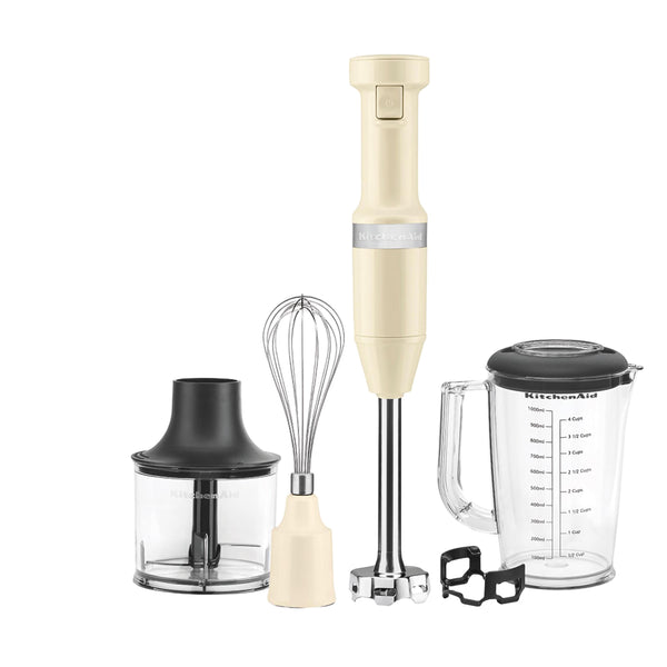 Frullatore ad immersione con accessori Almond Cream kitchenaid KA 5KHBV83EAC Kunzi Shop