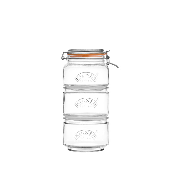 Set 3 barattoli impilabili 0,9 Lt kilner KLN 0025.897 Kunzi Shop