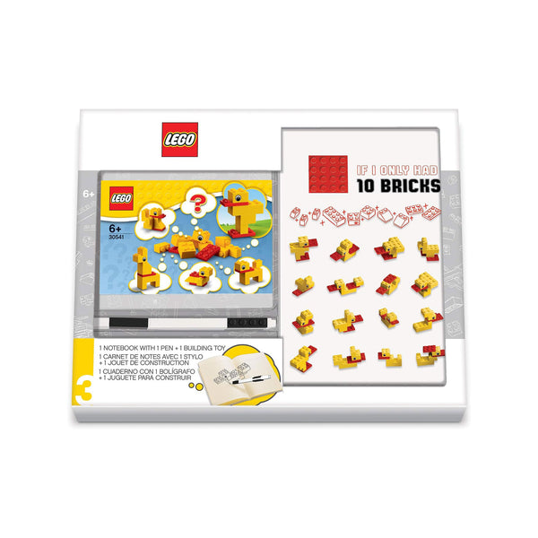Set con diario certificato FSC, penna in gel nero e giocattolo Lego Duck Building Toy lego illuminazione LGL 52283 Kunzi Shop