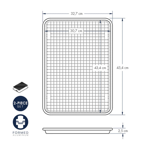 Teglia liscia half sheet con griglia antiaderente nordic ware NW 43172 Kunzi Shop