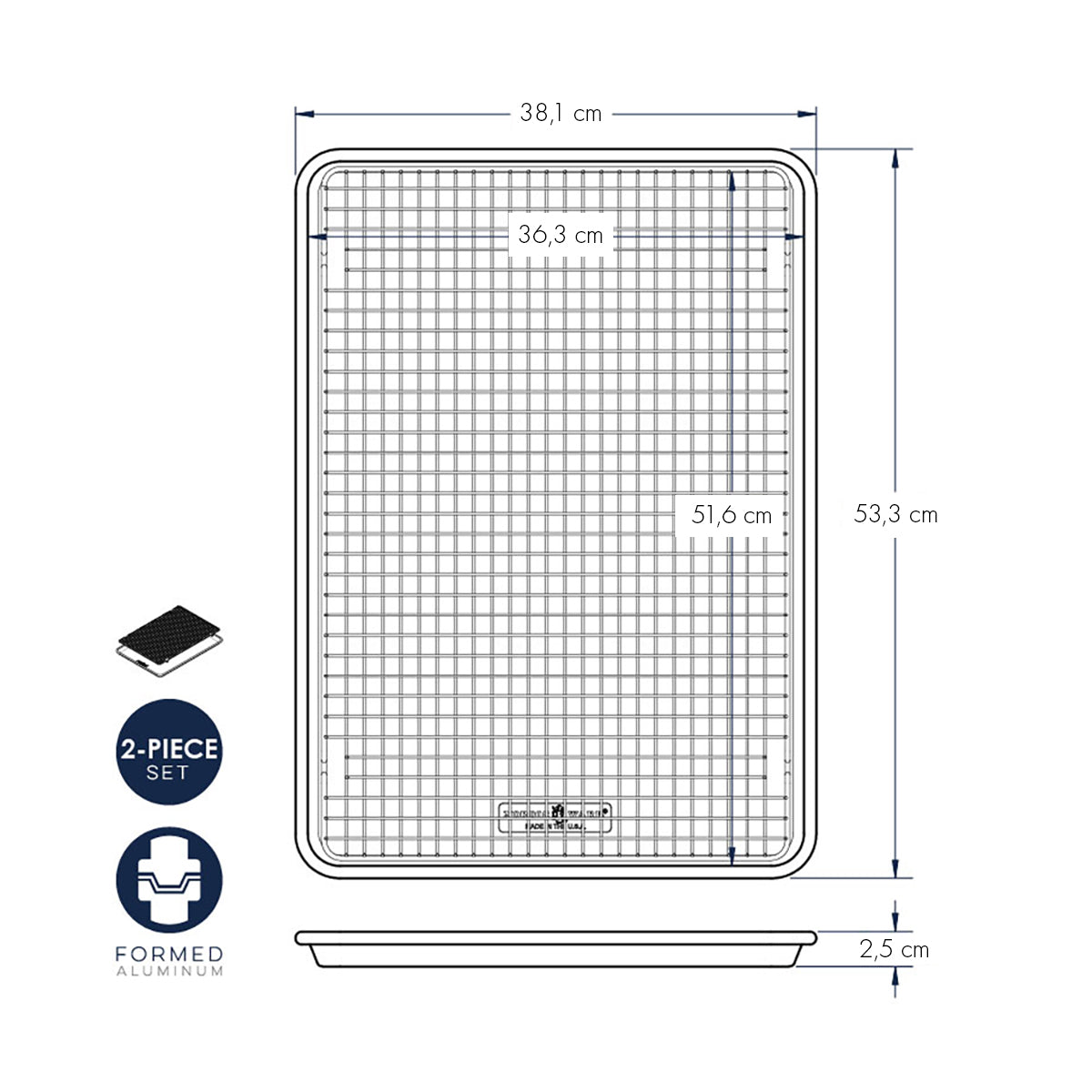 Teglia liscia big sheet con griglia antiaderente nordic ware NW 44612 Kunzi Shop 2