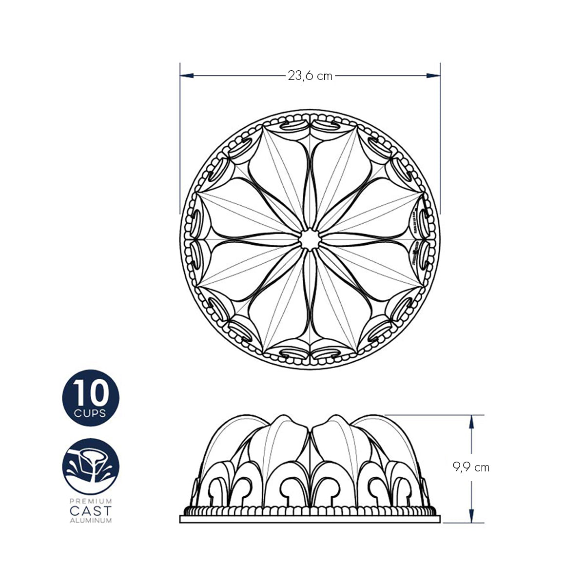Stampo Bundt Fleur de Lis nordic ware NW 53248 Kunzi Shop 6
