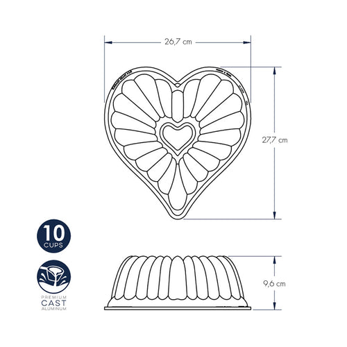Stampo Bundt Elegant Heart nordic ware NW 55548 Kunzi Shop