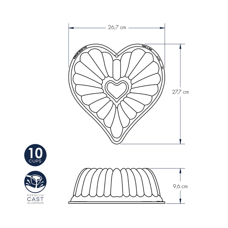 Stampo Bundt Elegant Heart nordic ware NW 55548 Kunzi Shop
