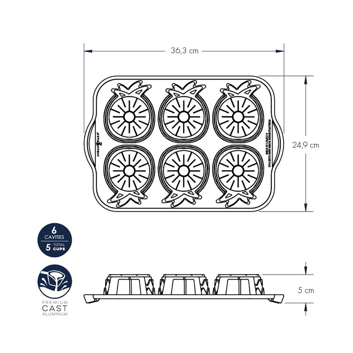 Stampo Pineapple Upside Down Cakelet nordic ware NW 58448 Kunzi Shop 2