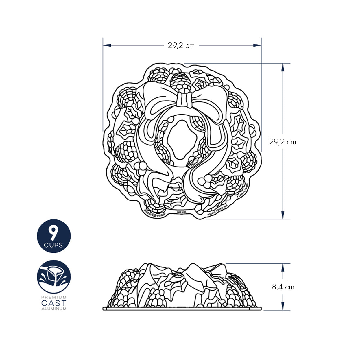 Stampo Bundt Holiday Wreath nordic ware NW 85348 Kunzi Shop 3
