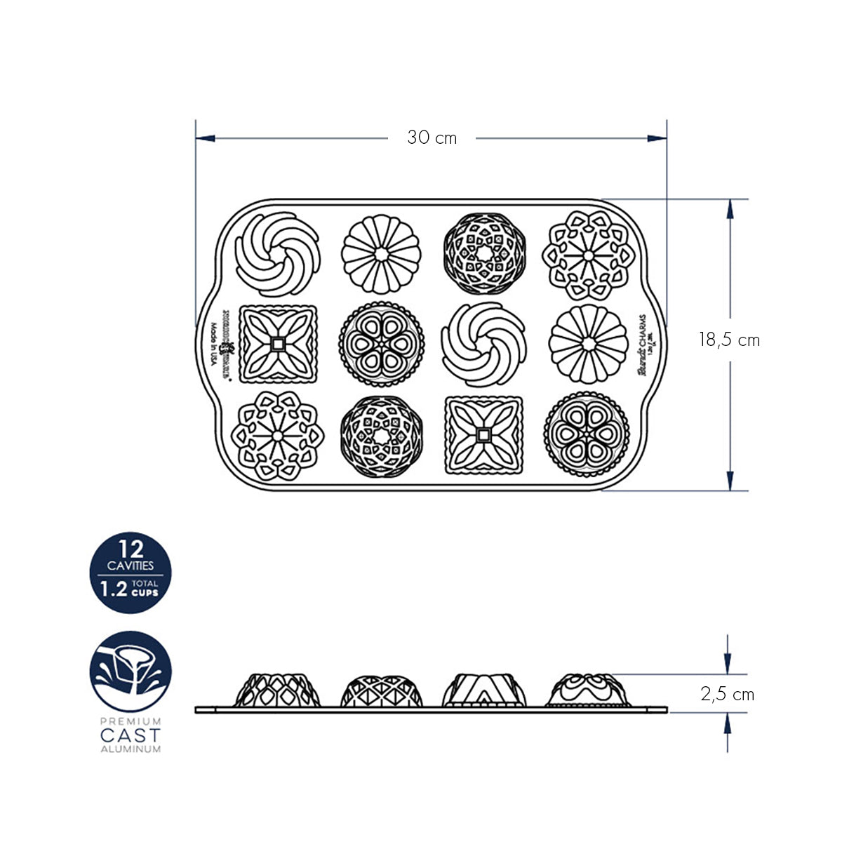 Stampo Bundt Charms nordic ware NW 85677 Kunzi Shop 3