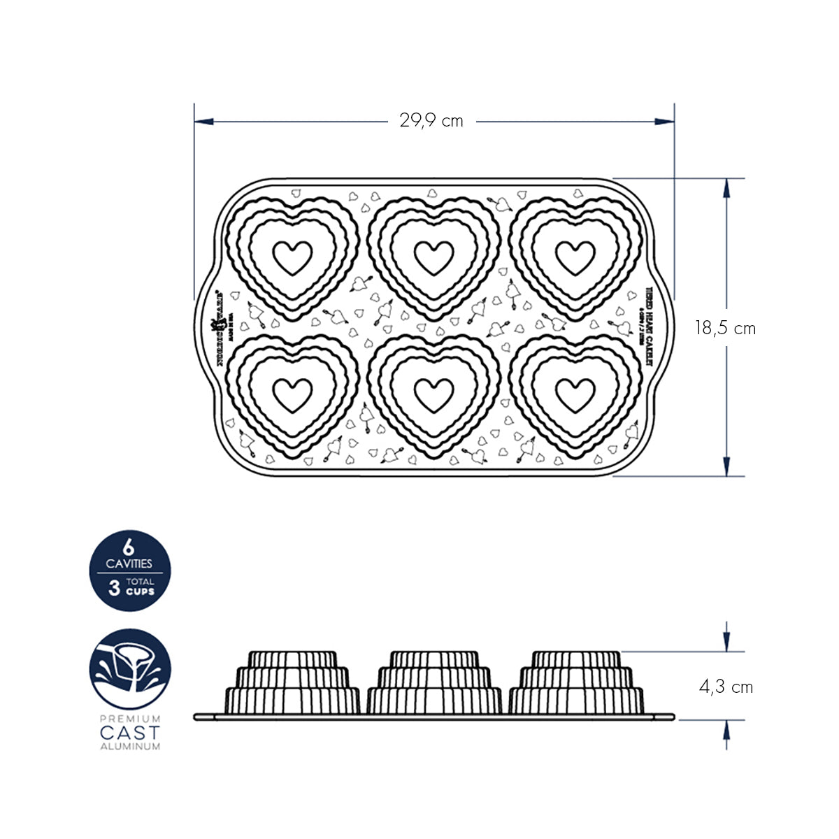 Stampo Tiered Heart Cakelet nordic ware NW 90937 Kunzi Shop 2