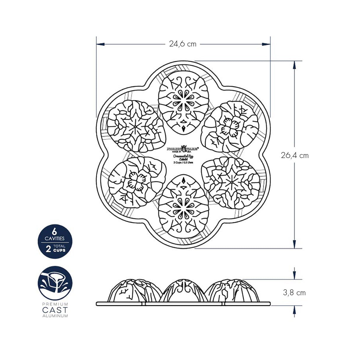 Stampo Ornamental Egg Cakelet nordic ware NW 91548 Kunzi Shop 6