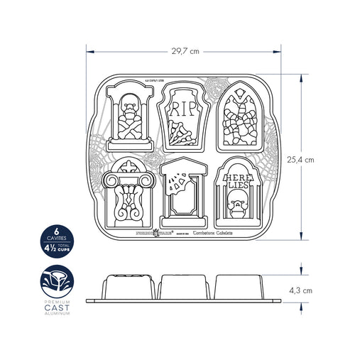 Stampo per cakelet Tombstone nordic ware NW 91848 Kunzi Shop