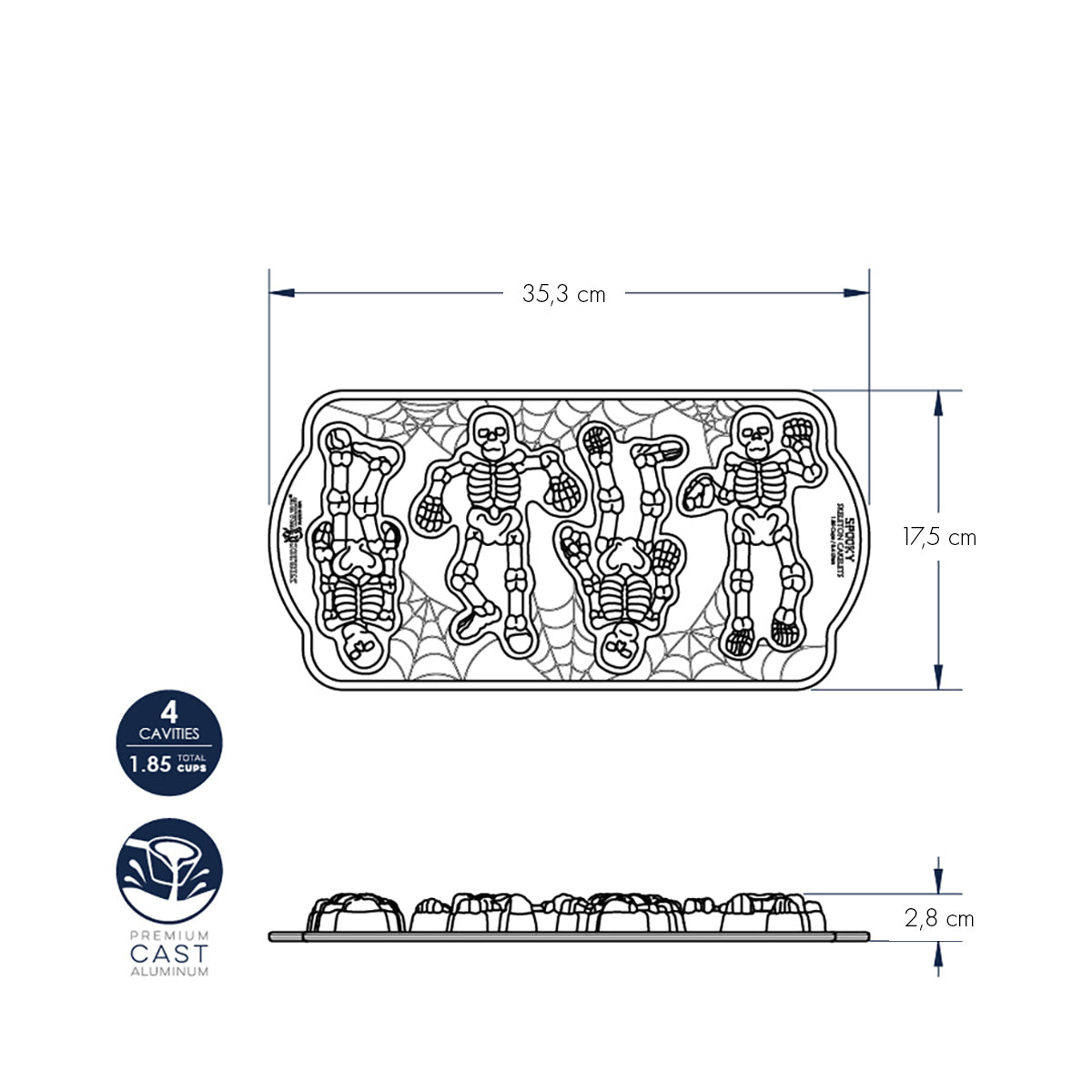 Stampo Spooky Skeleton nordic ware NW 93548 Kunzi Shop 3