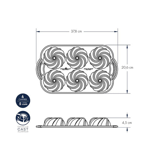 Stampo Bundtlette Swirl nordic ware NW 93977 Kunzi Shop