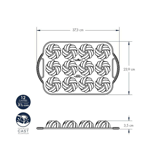 Stampo per Bundtlette 75th Anniversary Braided Mini nordic ware NW 95377 Kunzi Shop 2