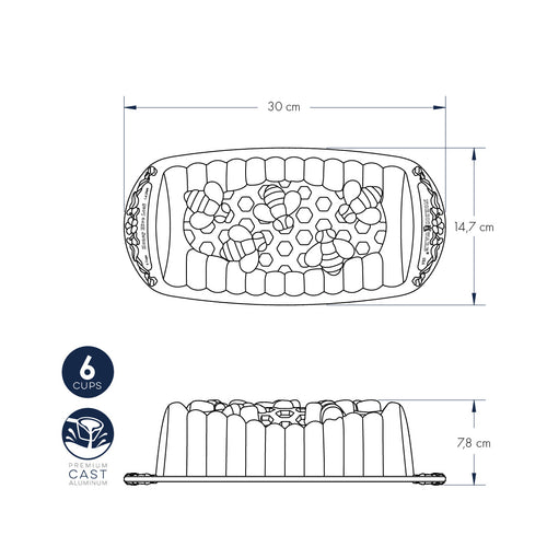 Stampo Honey Hive Loaf Pan nordic ware NW 97048 Kunzi Shop