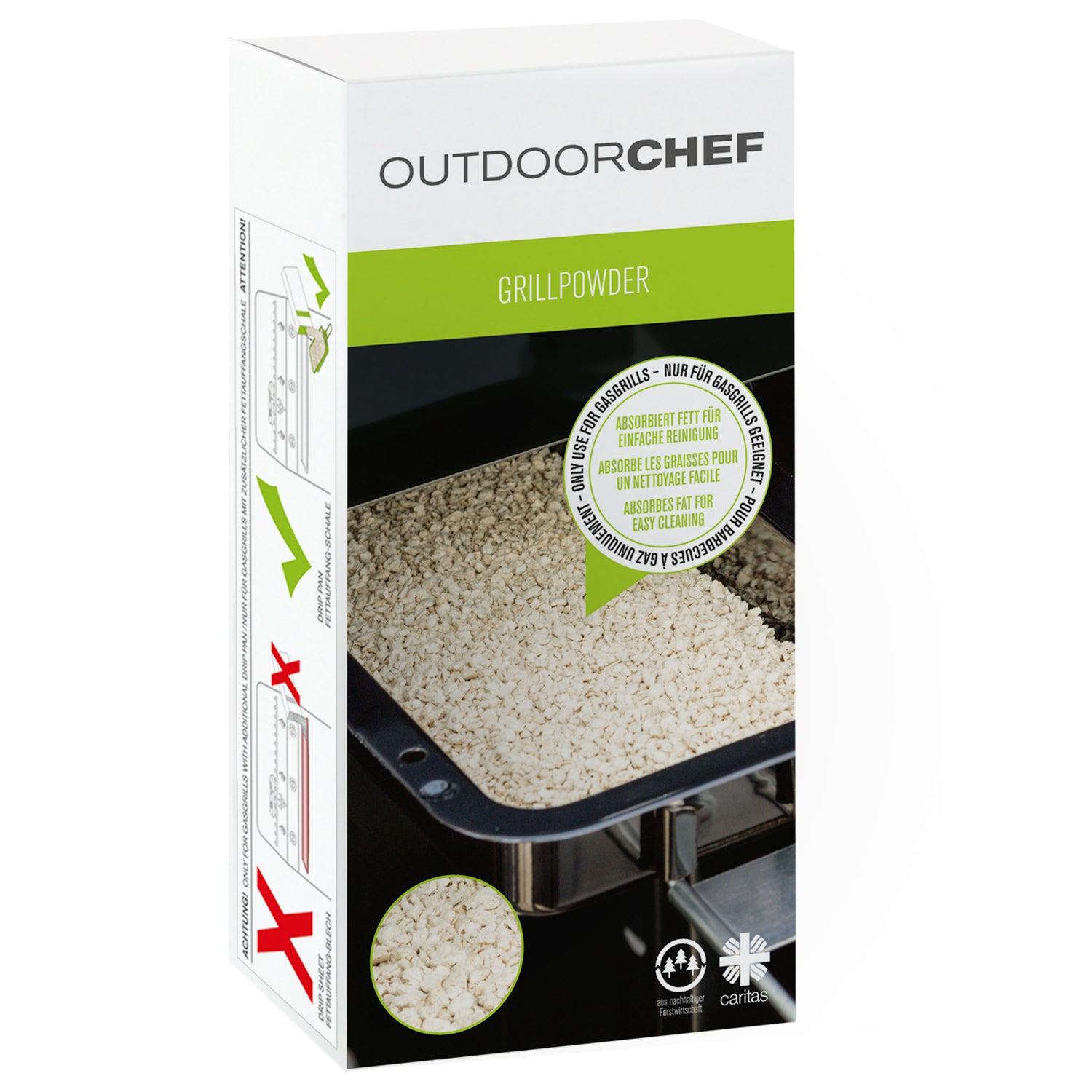 Polvere assorbi-grasso per barbecue outdoorchef ODC 14.421.28 Kunzi Shop 1