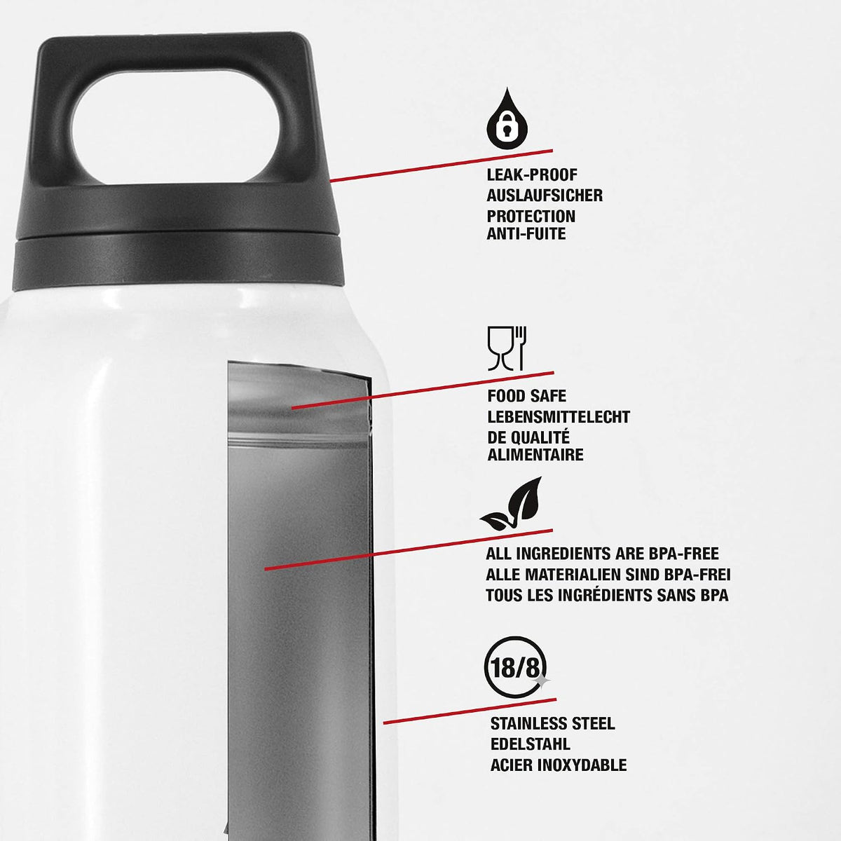 Bottiglia Hot&Cold 500 ml White sigg SI THC50 WH C Kunzi Shop 5