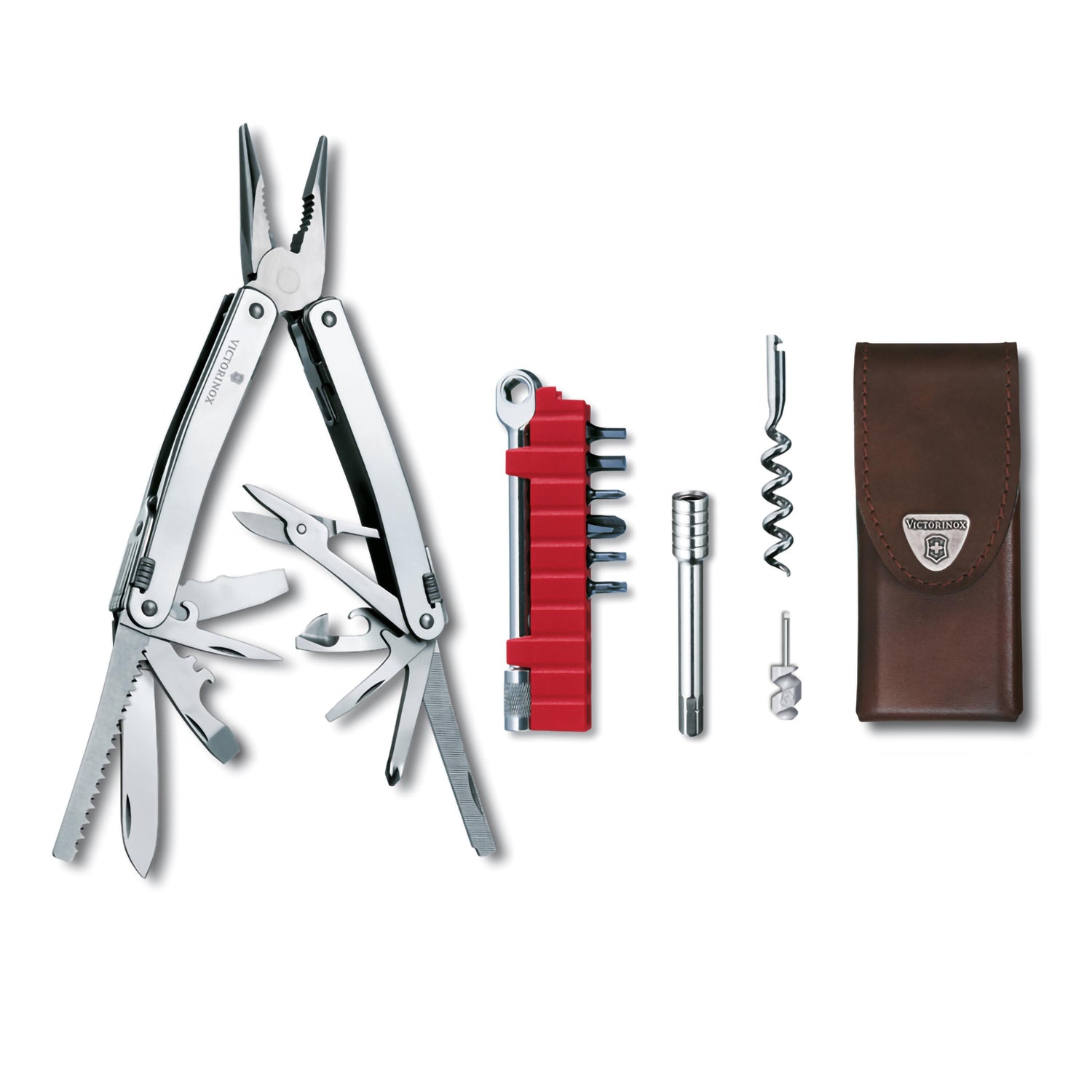 Swiss Tool Spirit X Plus Ratchet con fodero in pelle victorinox V-3.02 36.L Kunzi Shop 1