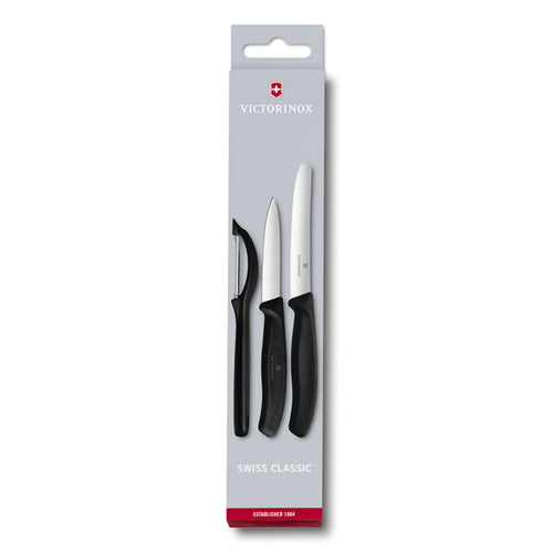 Set di spelucchini con pelaverdure nero - Swiss Classic victorinox coltelleria V-6.71 13.31 Kunzi Shop