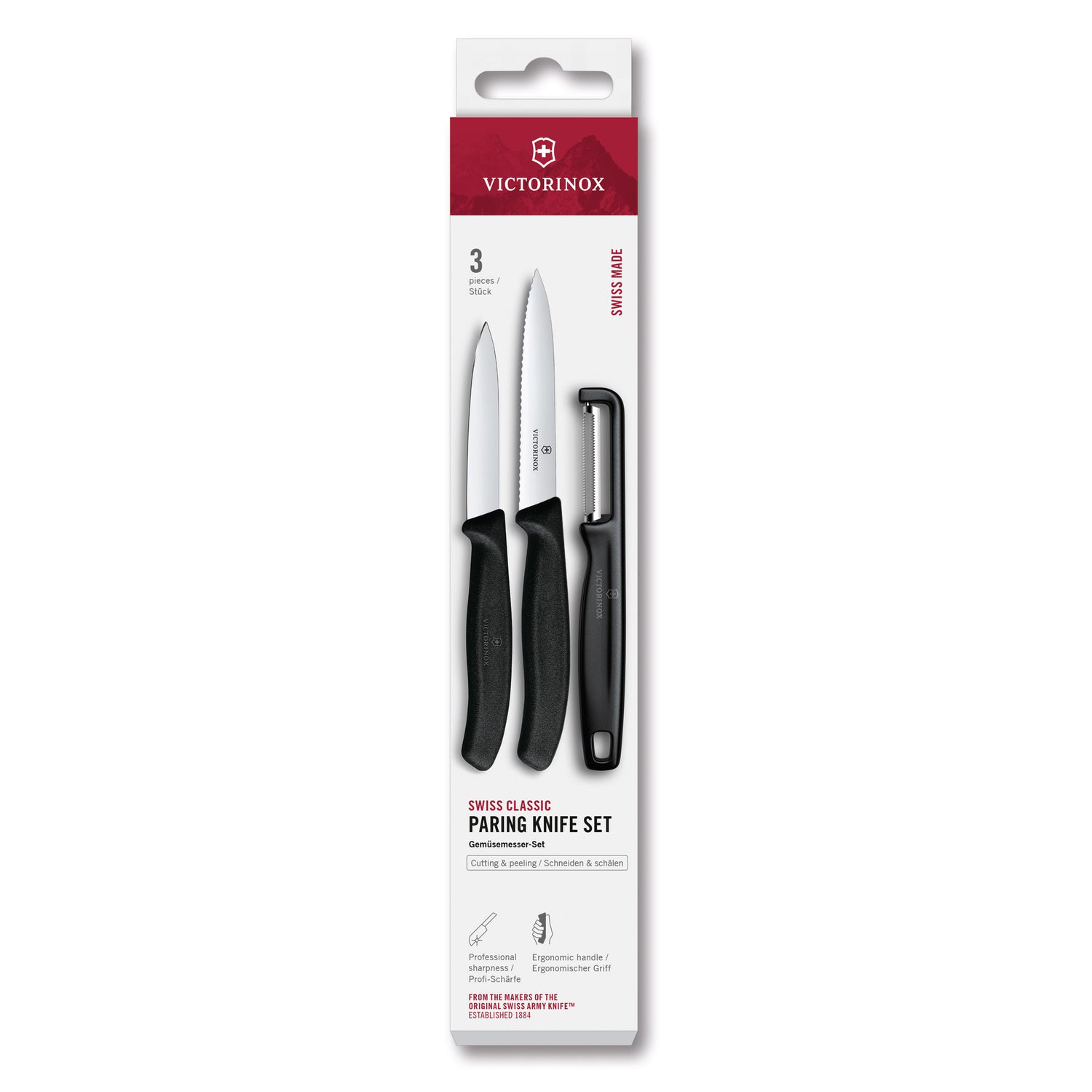Set di spelucchini con pelaverdure nero - Swiss Classic victorinox coltelleria V-6.71 13.33 Kunzi Shop