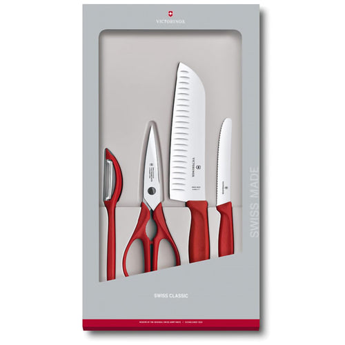 Set 4 pezzi cucina manico Rosso - Swiss Classic victorinox coltelleria V-6.71 31.4G Kunzi Shop