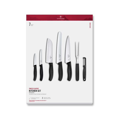 Set 7 pezzi cucina manico nero - Swiss Classic victorinox coltelleria V-6.71 33.71G Kunzi Shop