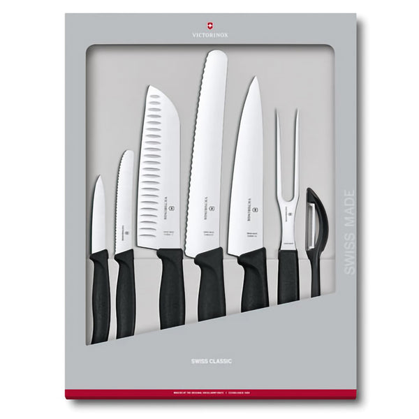 Set 7 pezzi cucina manico nero - Swiss Classic victorinox coltelleria V-6.71 33.7G Kunzi Shop