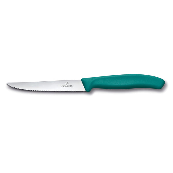Coltello bistecca ondulato manico verde - Swiss Classic victorinox coltelleria V-6.72 34.C1 Kunzi Shop