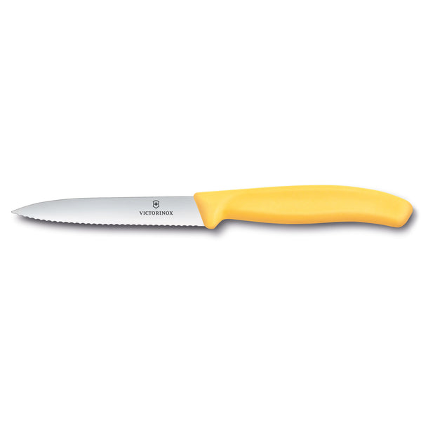Spelucchino ondulato manico giallo - Swiss Classic victorinox coltelleria V-6.77 38.C1 Kunzi Shop