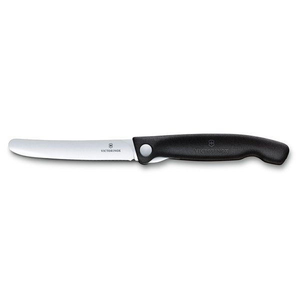 Coltello tavola liscio pieghevole nero in blister - Swiss Classic victorinox coltelleria V-6.78 03.F Kunzi Shop