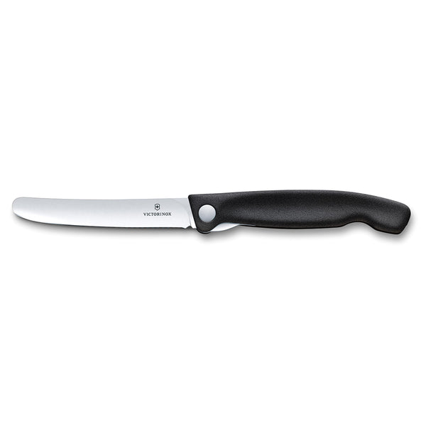 Schwarzes, klappbares, glattes Tafelmesser im Blister - Swiss Classic victorinox coltelleria V-6.78 03.FB Kunzi Shop