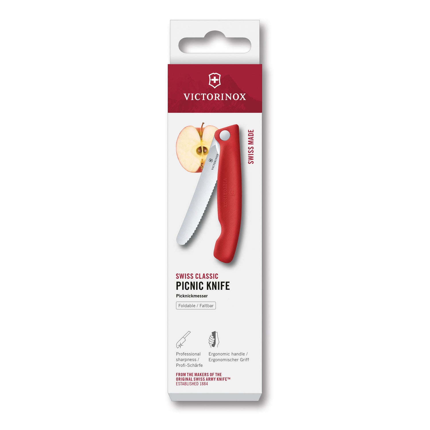Coltello tavola liscio pieghevole Rosso in blister - Swiss Classic victorinox coltelleria V-6.78 31.FC1 Kunzi Shop 3