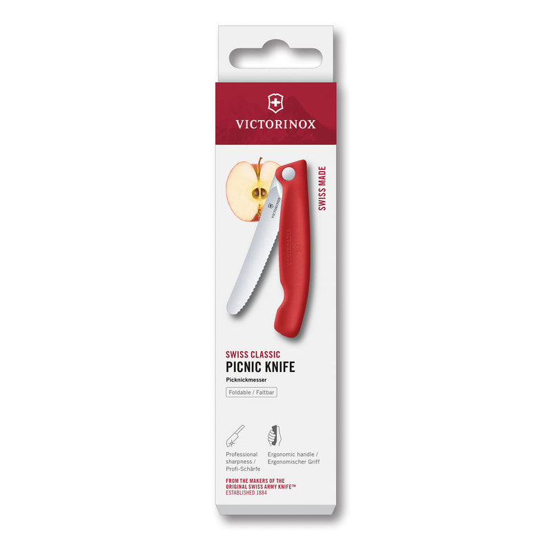 Coltello tavola liscio pieghevole Rosso in blister - Swiss Classic victorinox coltelleria V-6.78 31.FC1 Kunzi Shop
