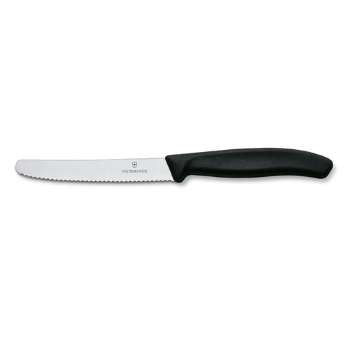 Set 6 coltelli tavola ondulato manico nero - Swiss Classic victorinox coltelleria V-6.78 33.6 Kunzi Shop