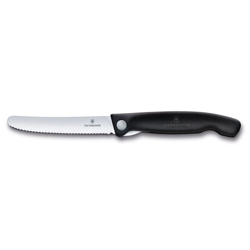 Coltello tavola ondulato pieghevole nero in blister - Swiss Classic victorinox coltelleria V-6.78 33.F Kunzi Shop