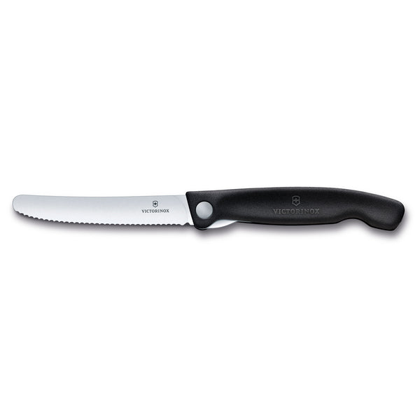 Coltello tavola ondulato pieghevole nero in blister - Swiss Classic victorinox coltelleria V-6.78 33.F Kunzi Shop