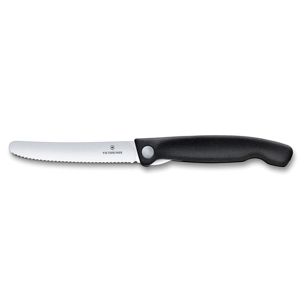 Coltello tavola ondulato pieghevole nero in blister - Swiss Classic victorinox coltelleria V-6.78 33.FB Kunzi Shop